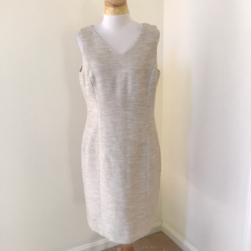 NWT! Talbots SZ 10, ivory combo tweed dress.